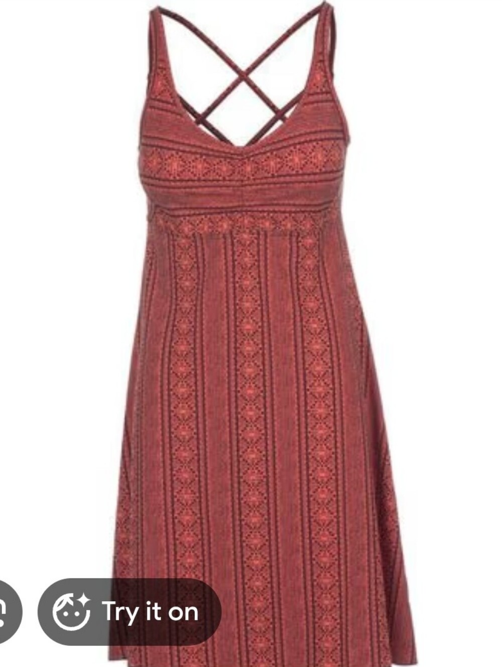 Prana Rebecca Coral Strappy Midi Dress with Geometric Print Size Medium - Picture 9 of 10